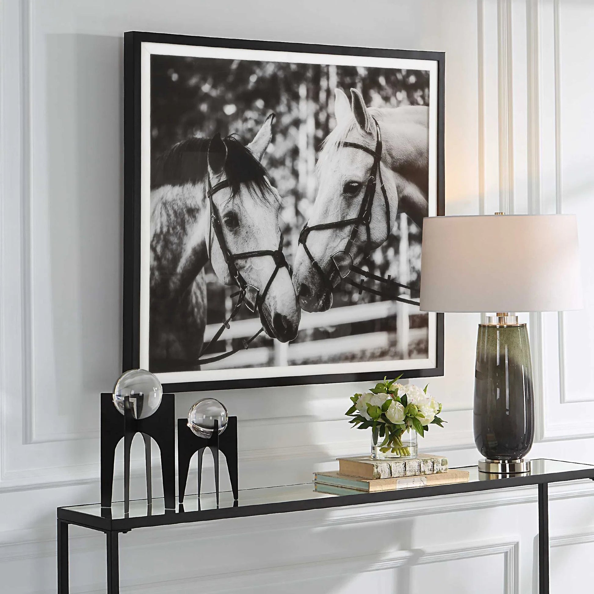 Apple of My Eye Framed Print by Uttermost in black, white. Made from pinewood, glass, mdf, paper, linen in a modern style.