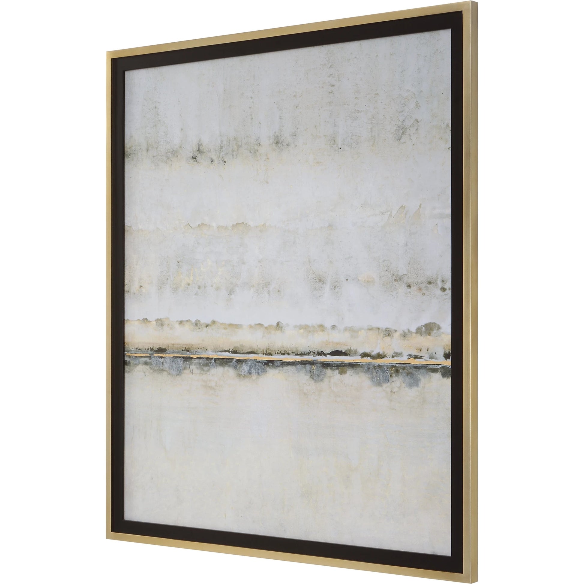 Gilded Horizon Framed Print by Uttermost in multi and antique gold leaf. Made from pine, glass, mdf, paper in a modern style.