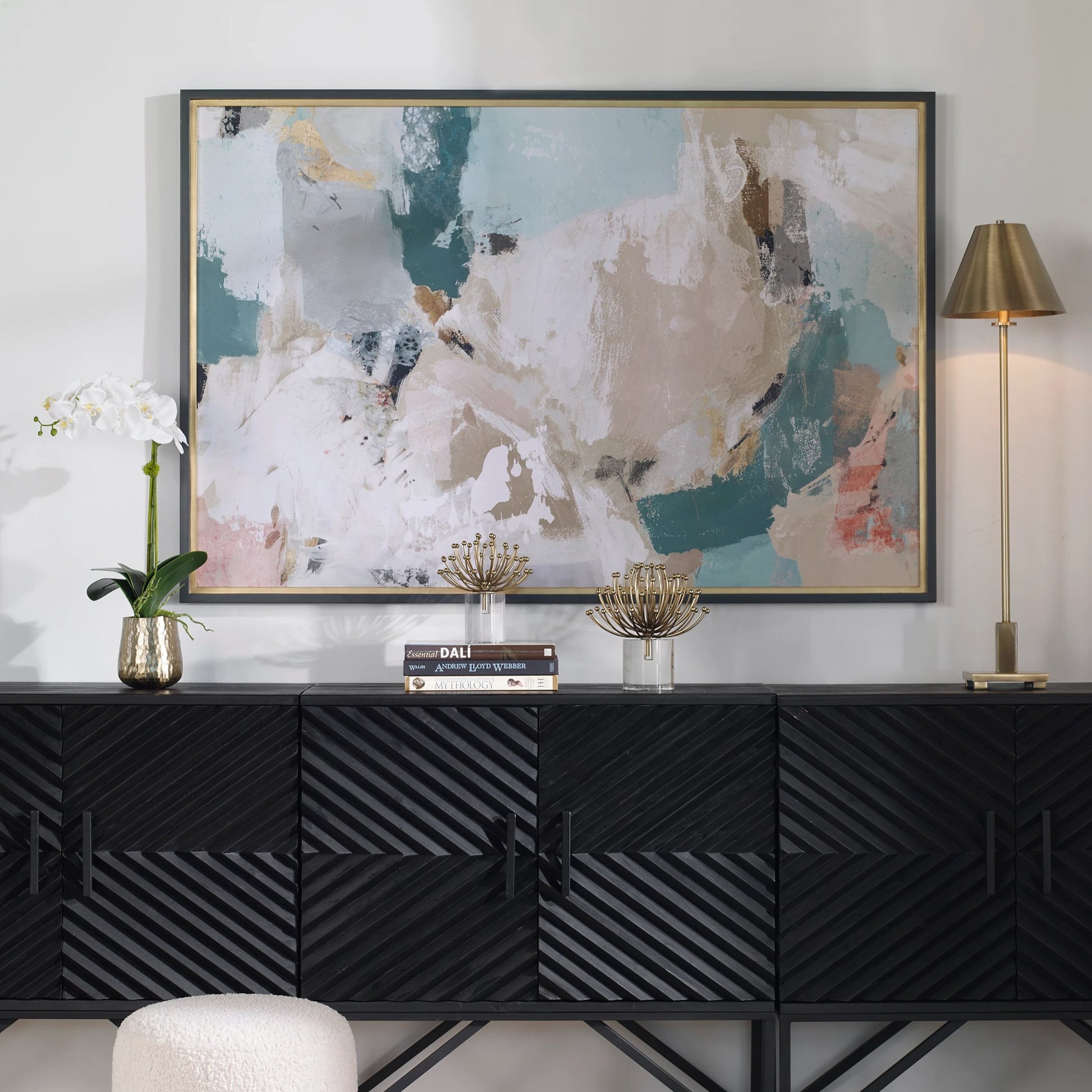 Perfect Storm Framed Print by Uttermost in multi and espresso, gold leaf. Made from pine, mdf, paper in a modern style.