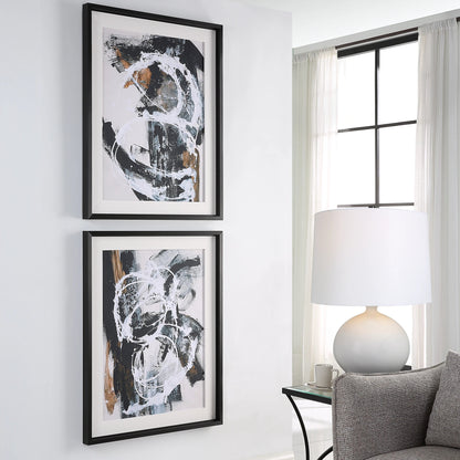 Winterland Prints by Uttermost in multi and satin black. Made from pine, aluminium, mdf, linen, paper in a modern style.