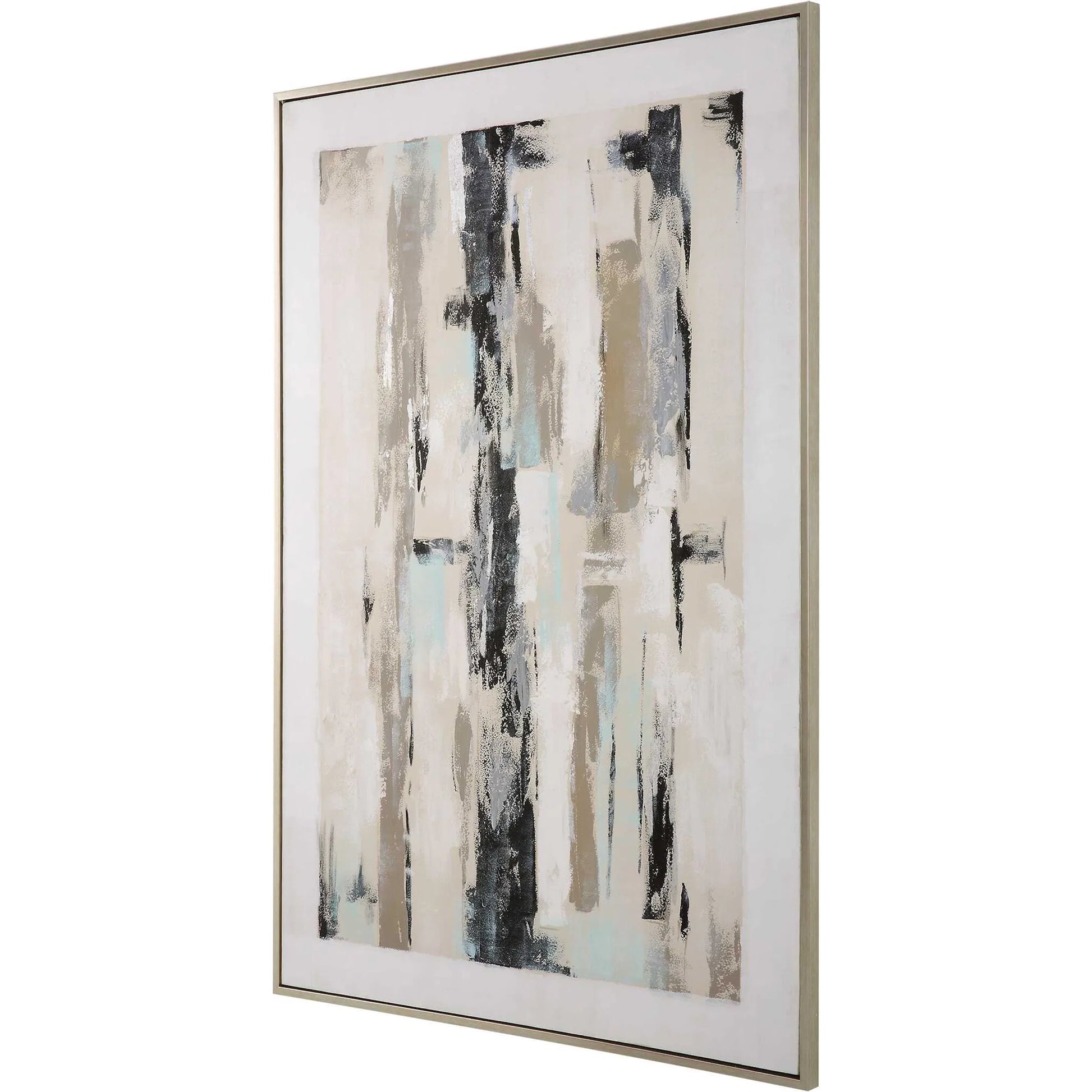 Placidity Hand Painted Canvas by Uttermost in multi and brushed silver. Made from canvas, pine wood, acrylic, plastic in a modern style.