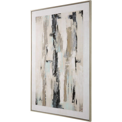 Placidity Hand Painted Canvas by Uttermost in multi and brushed silver. Made from canvas, pine wood, acrylic, plastic in a modern style.