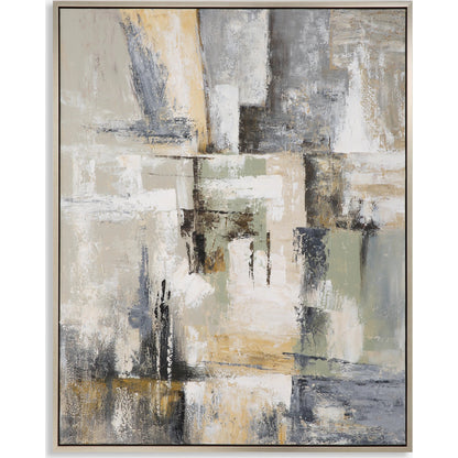 Intuition Hand Painted Art by Uttermost in multi and light pine. Made from canvas, pine wood, acrylic in a modern style.