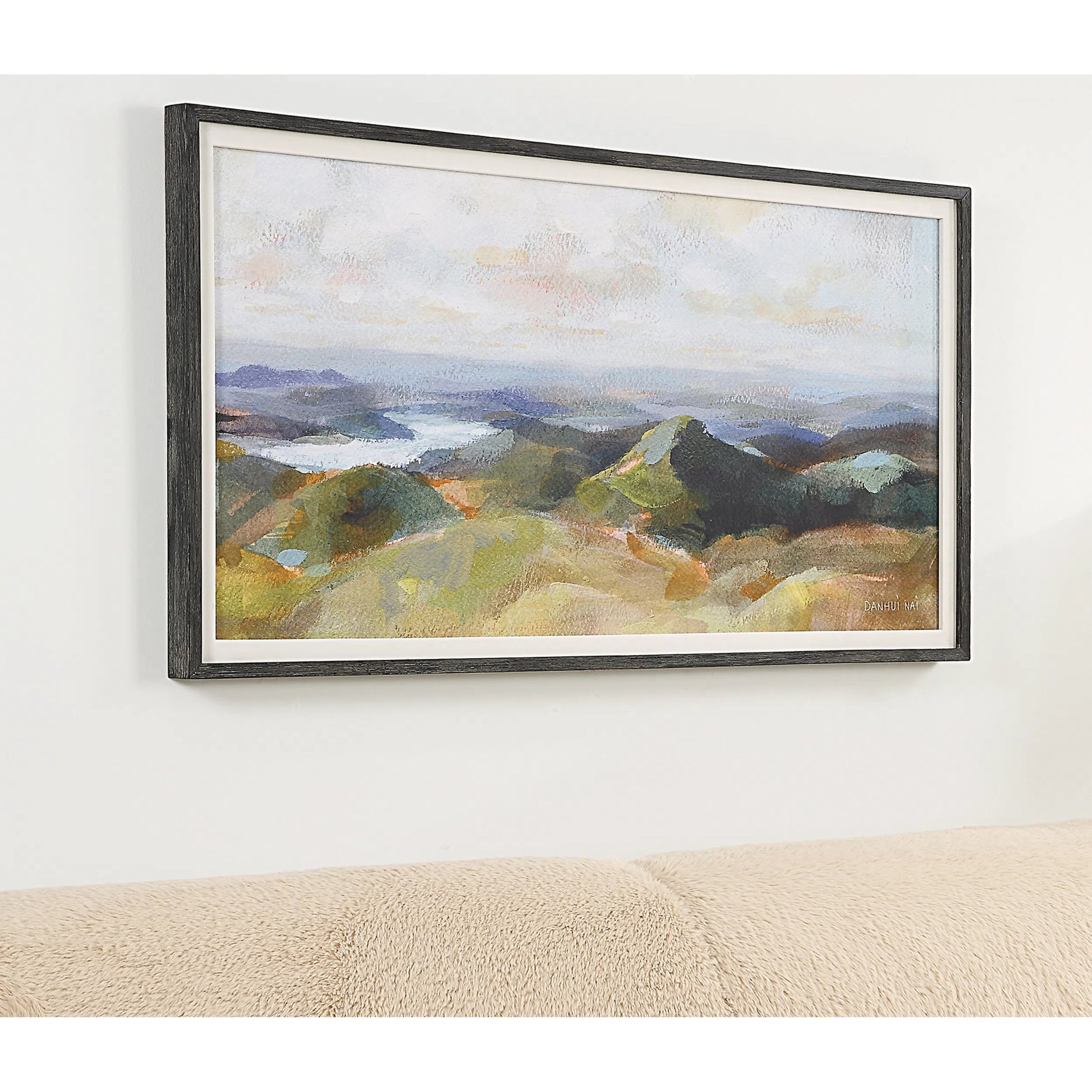Above the Lakes Framed Landscape Print by Uttermost. Made from pine, mdf, linen, paper in a modern style.