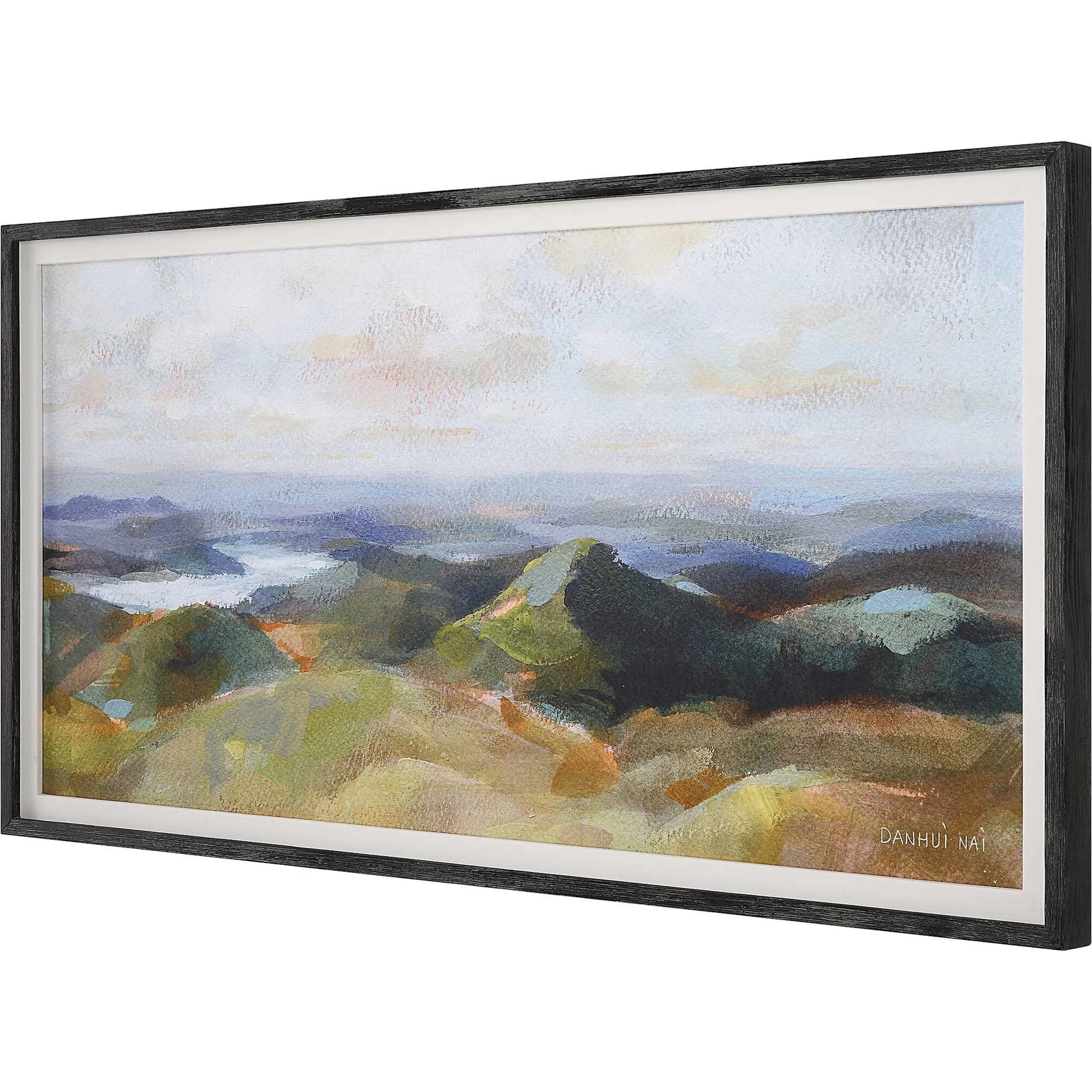 Above the Lakes Framed Landscape Print by Uttermost. Made from pine, mdf, linen, paper in a modern style.