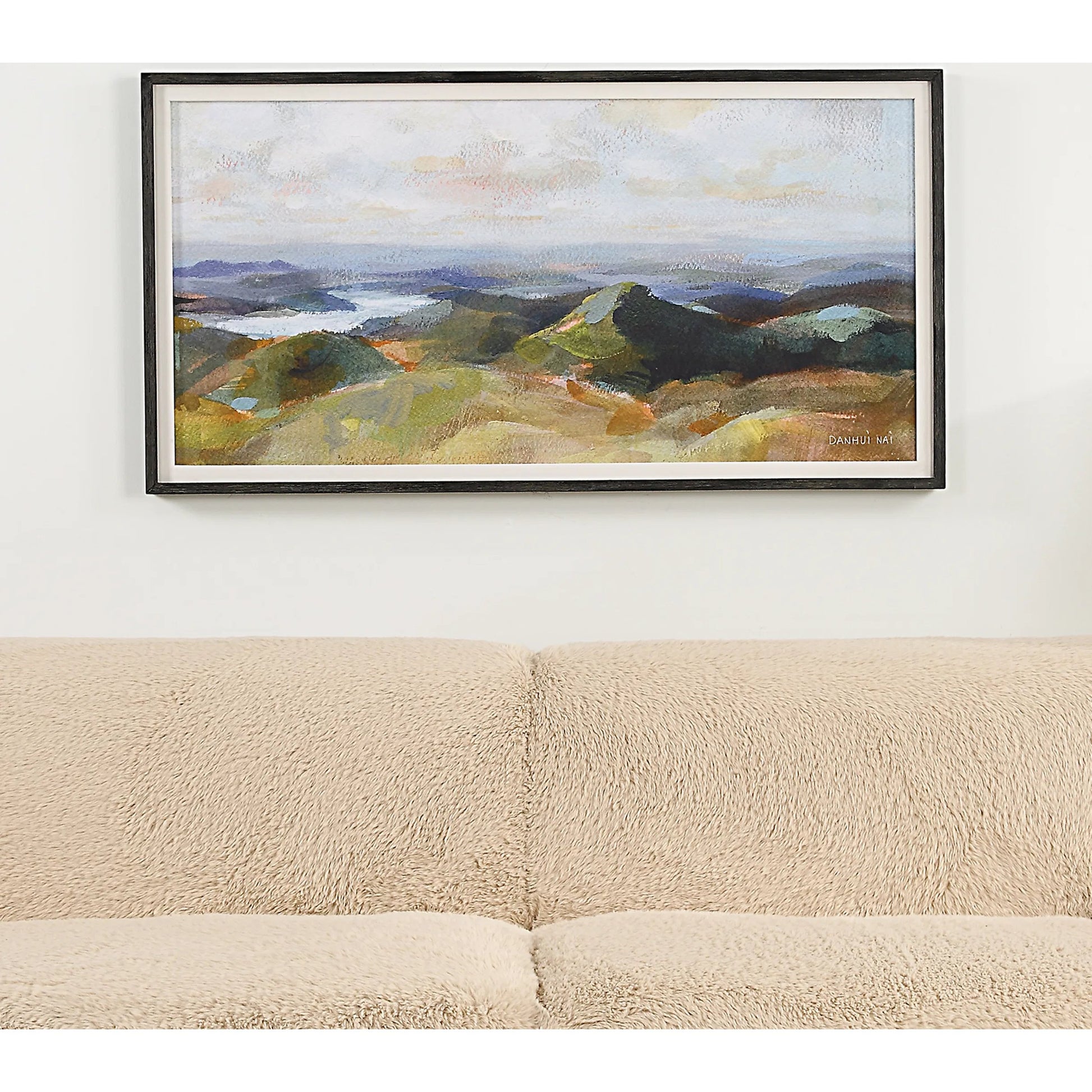Above the Lakes Framed Landscape Print by Uttermost. Made from pine, mdf, linen, paper in a modern style.