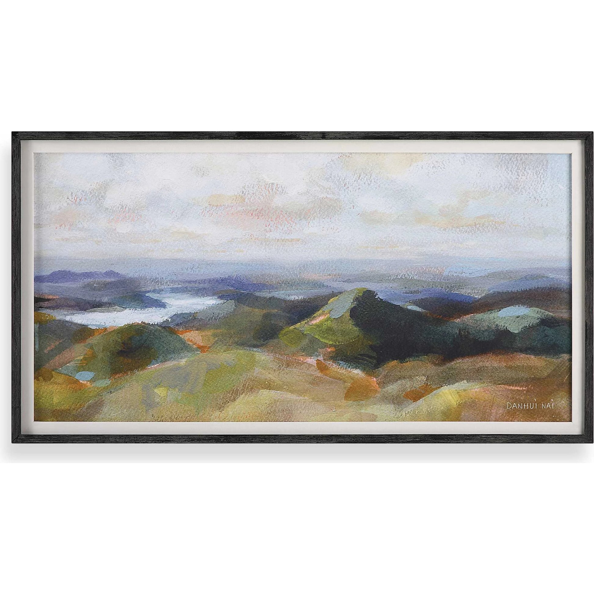 Above the Lakes Framed Landscape Print by Uttermost. Made from pine, mdf, linen, paper in a modern style.