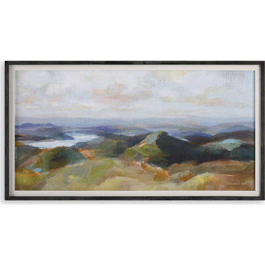 Above the Lakes Framed Landscape Print by Uttermost. Made from pine, mdf, linen, paper in a modern style.