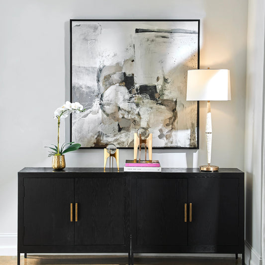 Solace I Abstract Art on Canvas by Uttermost. Made from solid wood, canvas, lacquer paint in a modern style.
