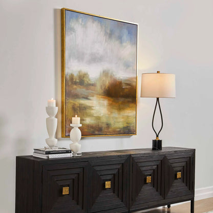 John's Field Framed Landscape Art by Uttermost. Made from solid wood, canvas in a modern style.