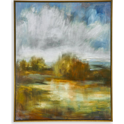 John's Field Framed Landscape Art by Uttermost. Made from solid wood, canvas in a modern style.