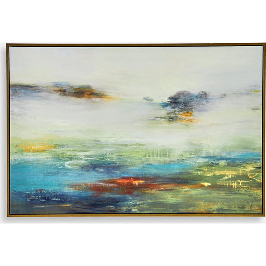 Textured Land Framed Landscape Art by Uttermost. Made from solid wood, canvas in a modern style.