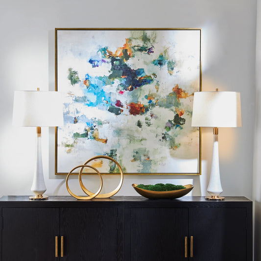 Rock & Roll Framed Abstract Art by Uttermost. Made from solid wood, canvas in a modern style.