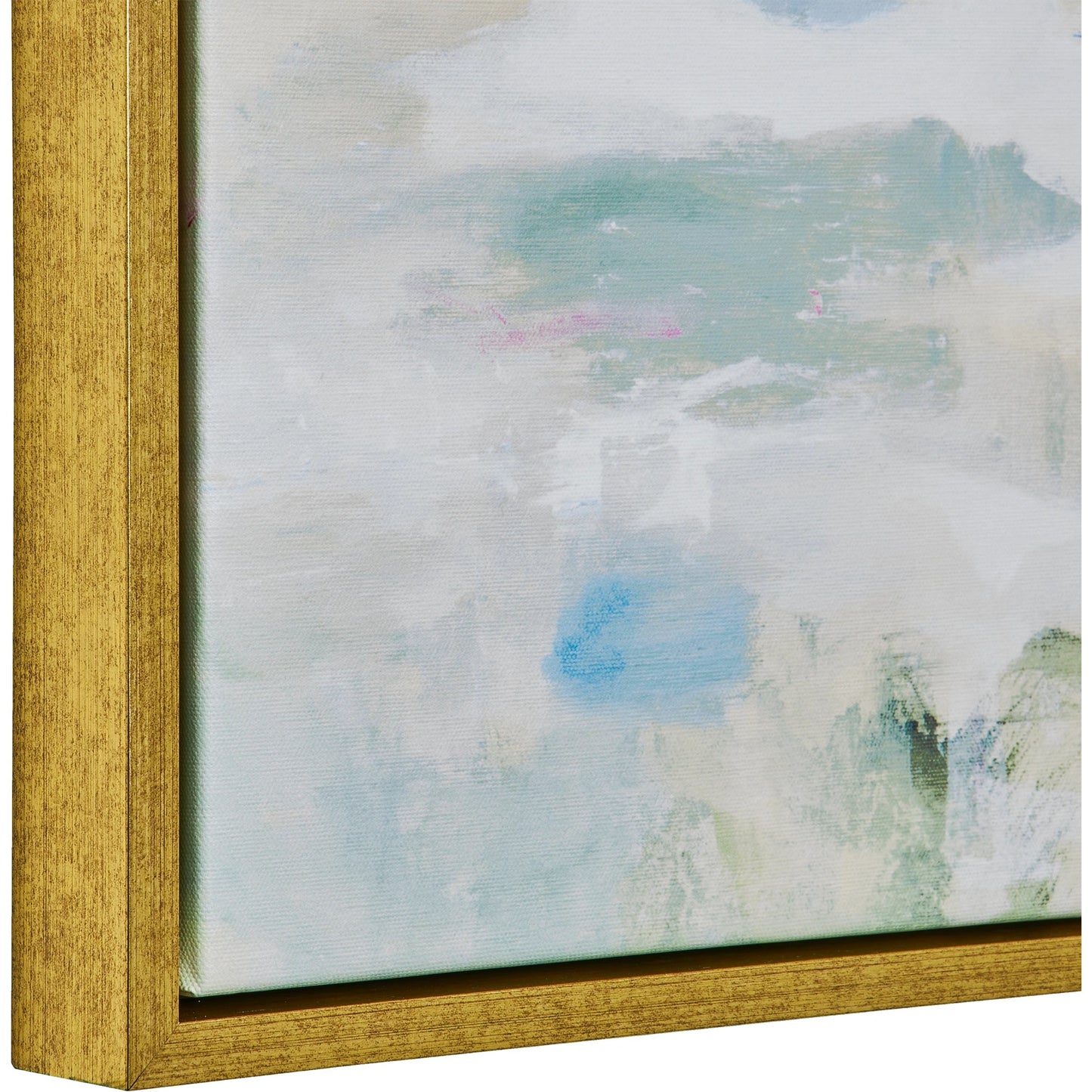 004 SI-2146896 | Closeup | Abstract Reflections Framed Canvas by Uttermost in gold. Made from solid wood, canvas in a modern style.