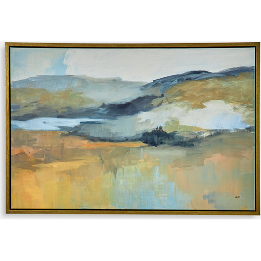 Folded Hills Framed Landscape Art by Uttermost. Made from solid wood, canvas in a modern style.