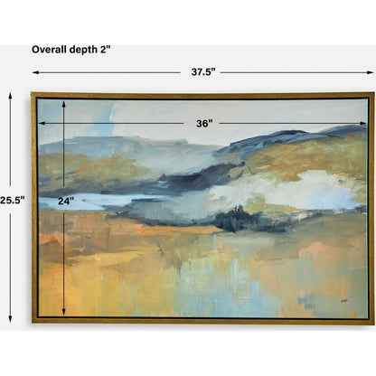 Folded Hills Framed Landscape Art by Uttermost. Made from solid wood, canvas in a modern style.