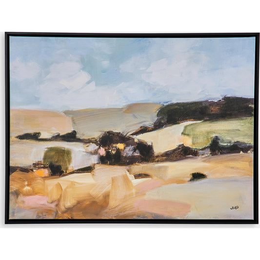 Desert Moment Framed Landscape Art by Uttermost. Made from solid wood, canvas, lacquer paint in a modern style.