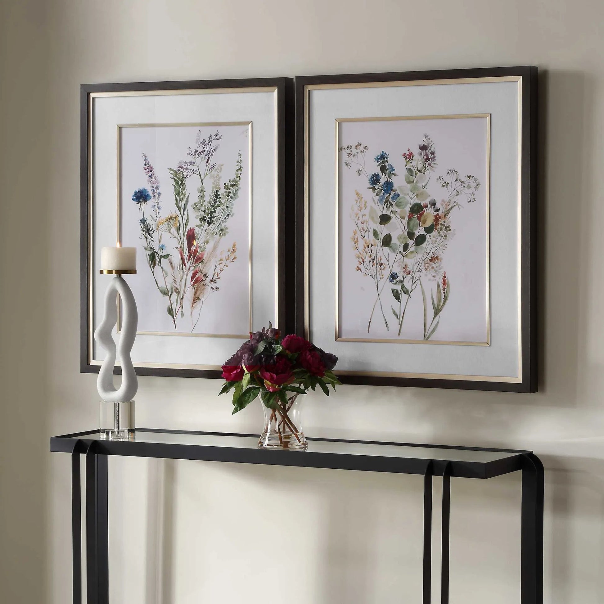 Delicate Flowers Framed Prints by Uttermost. Made from pine, plastic, glass, mdf, paper in a transitional style.