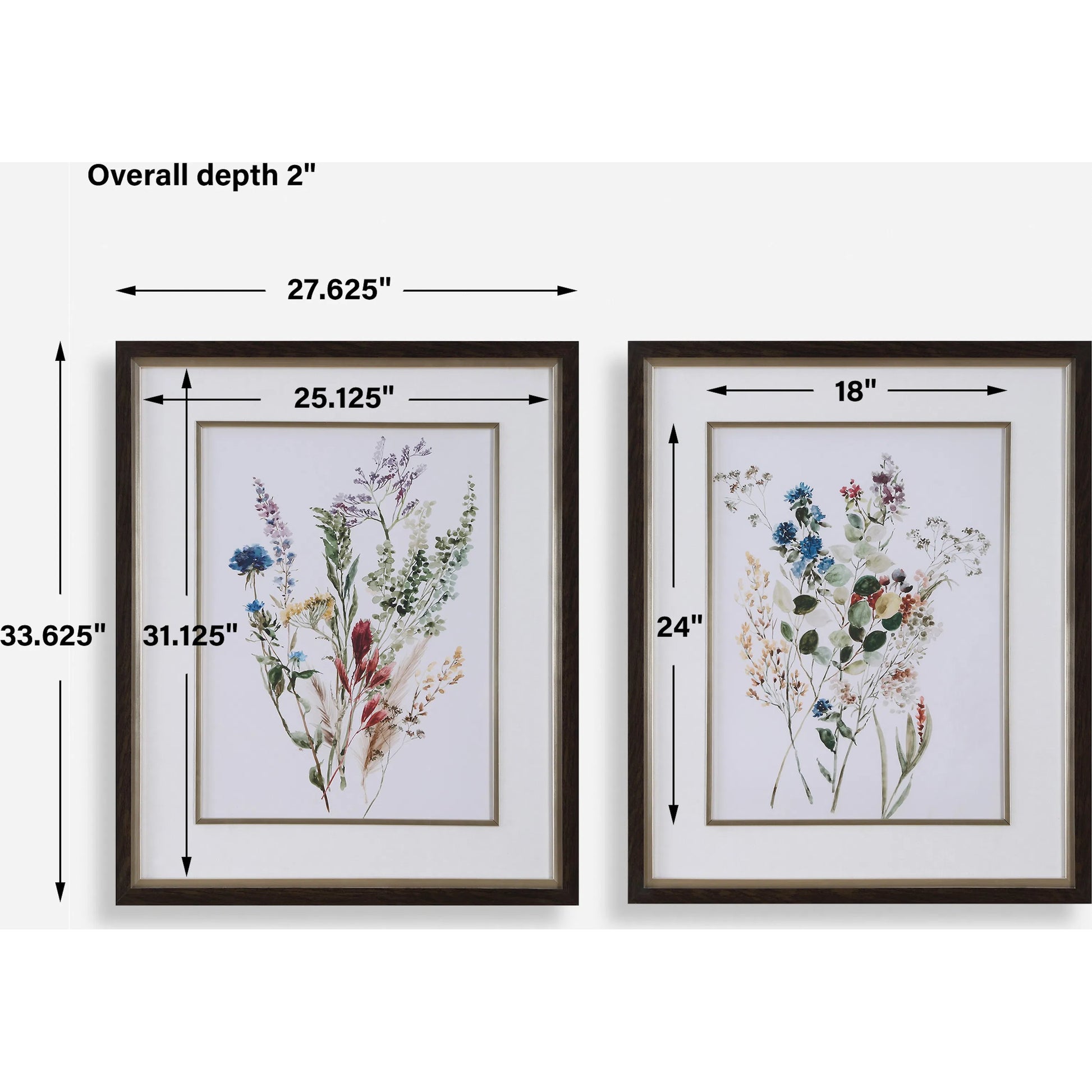 Delicate Flowers Framed Prints by Uttermost. Made from pine, plastic, glass, mdf, paper in a transitional style.