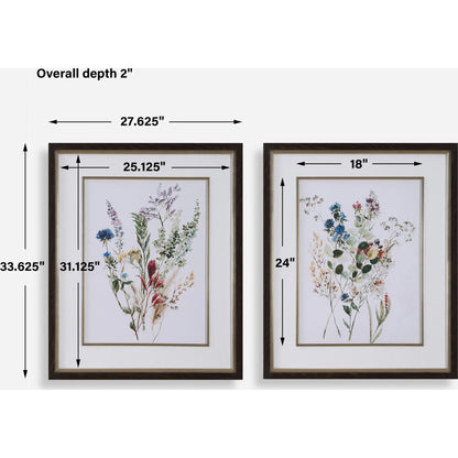 Delicate Flowers Framed Prints by Uttermost. Made from pine, plastic, glass, mdf, paper in a transitional style.