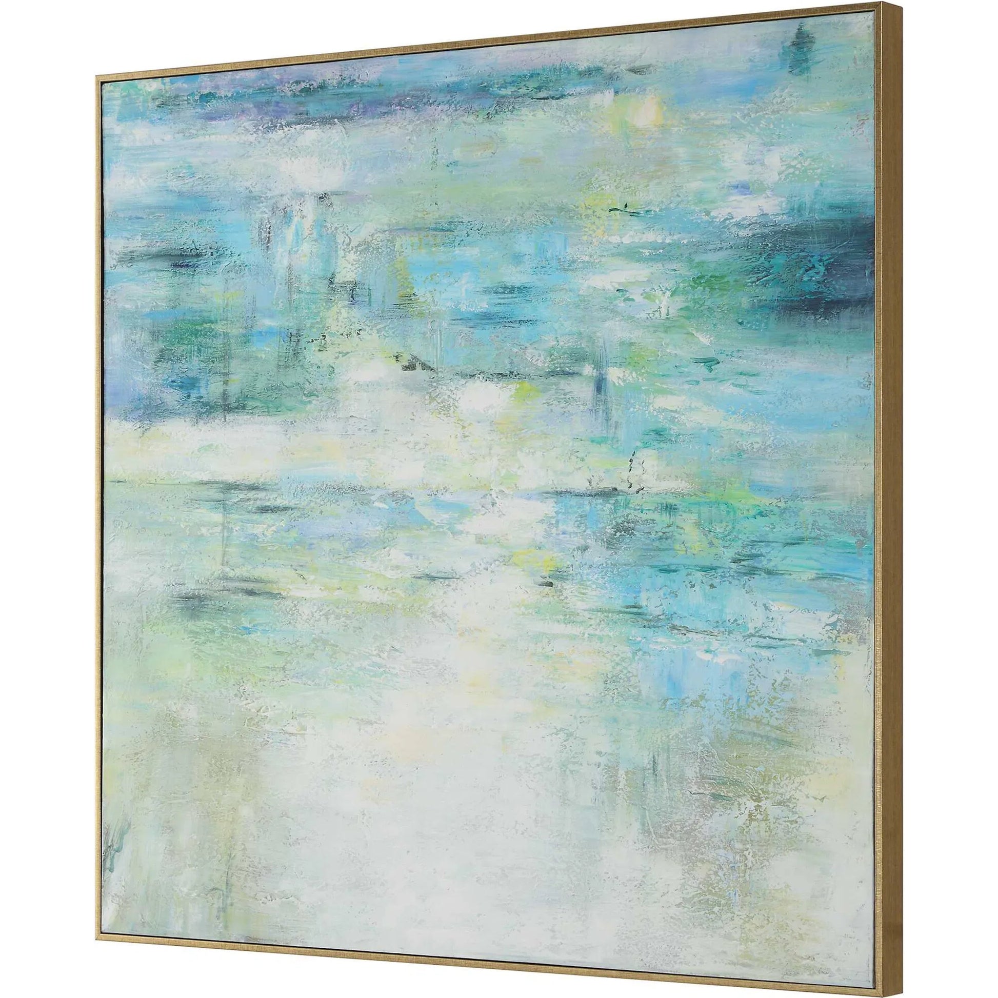 Blissful Hand Painted Abstract Art by Uttermost. Made from fir wood, canvas, plastic, mdf in a transitional style.