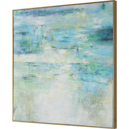 Blissful Hand Painted Abstract Art by Uttermost. Made from fir wood, canvas, plastic, mdf in a transitional style.