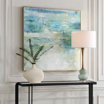 Blissful Hand Painted Abstract Art by Uttermost. Made from fir wood, canvas, plastic, mdf in a transitional style.