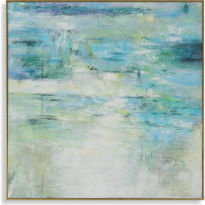 Blissful Hand Painted Abstract Art by Uttermost. Made from fir wood, canvas, plastic, mdf in a transitional style.