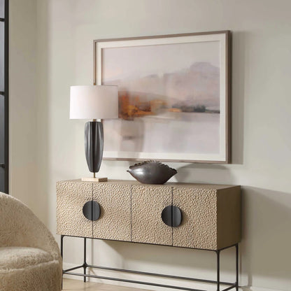 Memory of the West Landscape Print by Uttermost in gray. Made from pine, mdf, veneer, paper, linen in a transitional style.