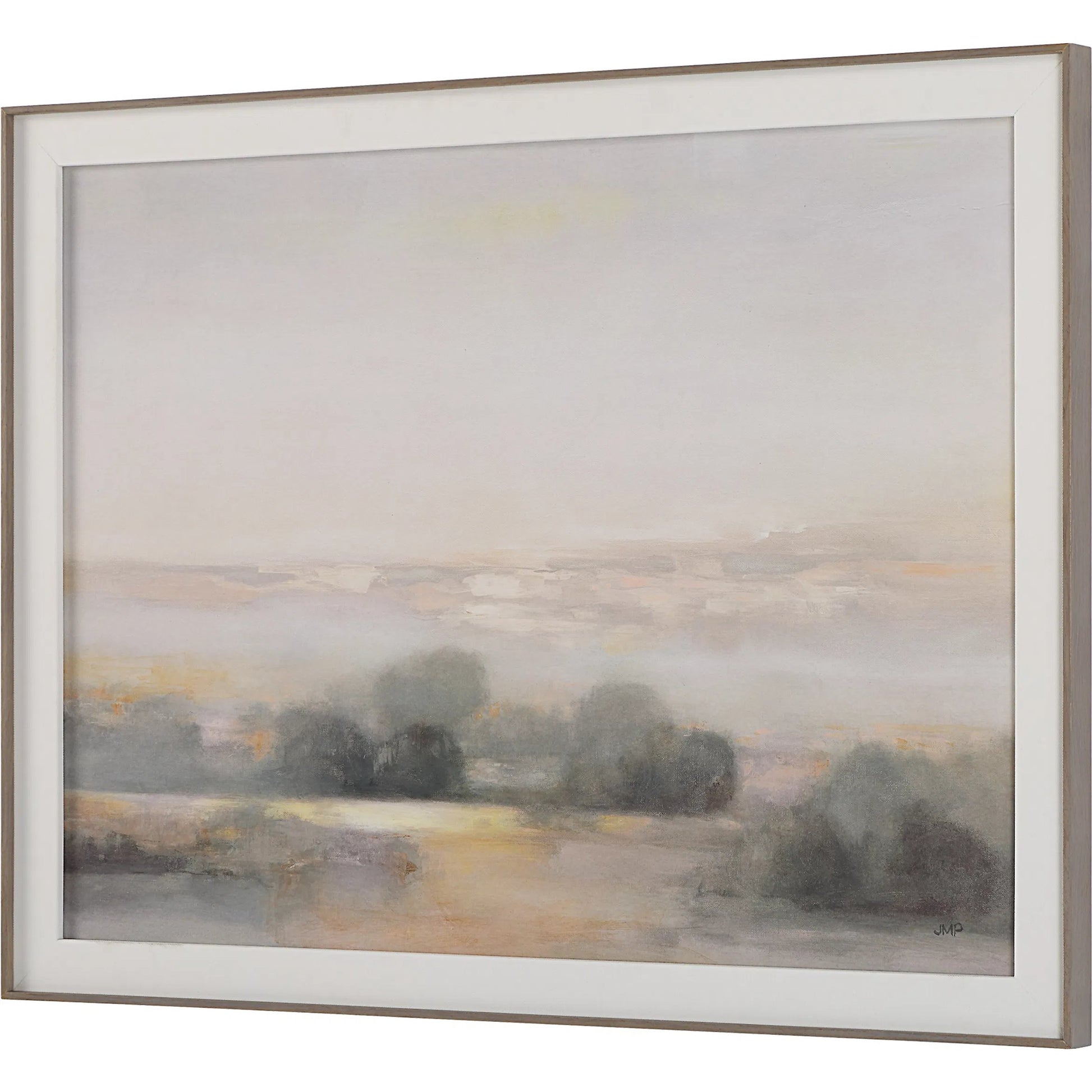Atmospheric Neutral Landscape Print by Uttermost. Made from alumnium, pine, mdf, paper, linen in a traditional style.