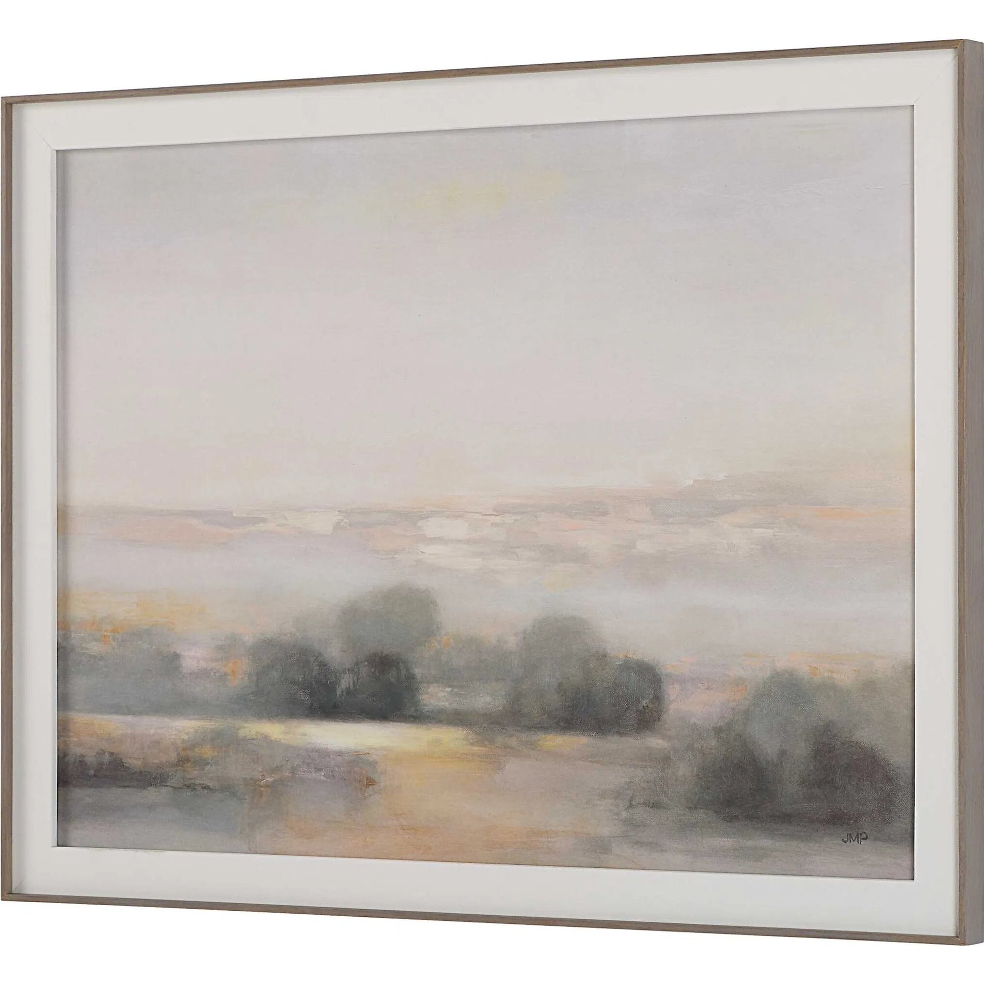 Atmospheric Neutral Landscape Print by Uttermost. Made from alumnium, pine, mdf, paper, linen in a traditional style.