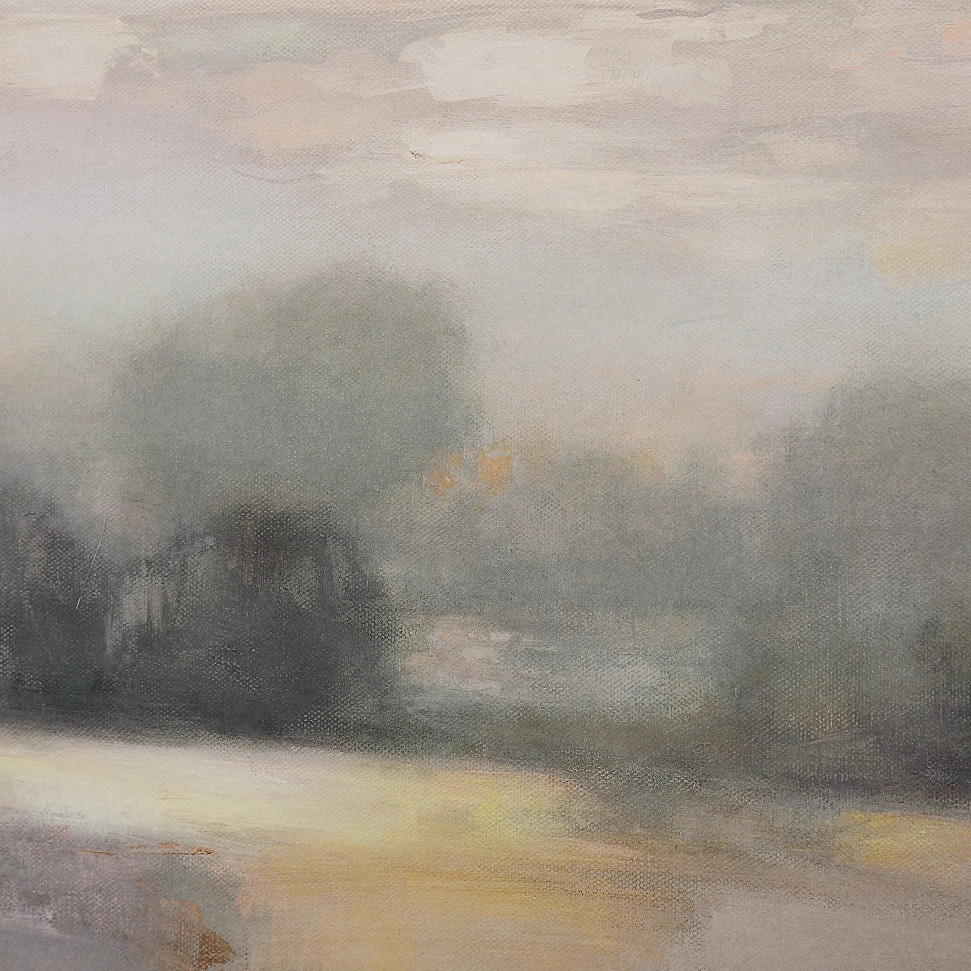 Atmospheric Neutral Landscape Print by Uttermost. Made from alumnium, pine, mdf, paper, linen in a traditional style.