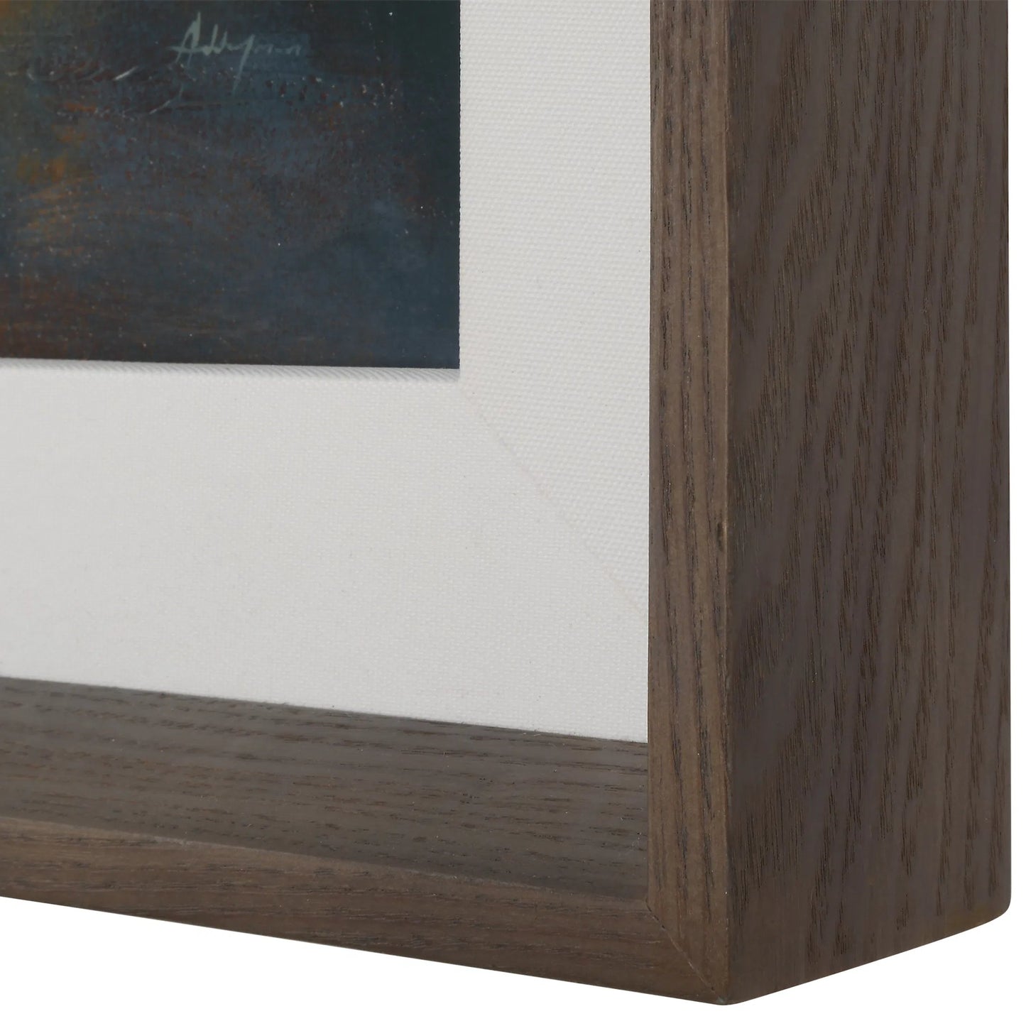 003 SI-2262482 | Closeup | Reverie Framed Abstract Lake Print by Uttermost. Made from pine, mdf, veneer, paper, linen in a cottage & farmhouse style.