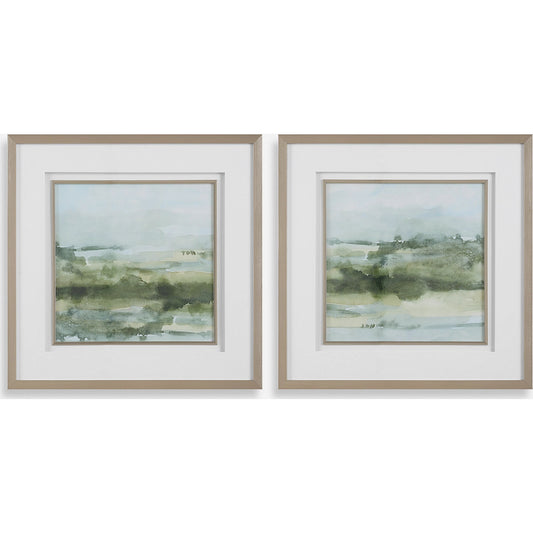 Soft Sage Abstract Landscape Prints by Uttermost. Made from plastic, glass, mdf, paper in a unique style.