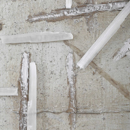 Unpredictable Hand Painted Canvases by Uttermost in champagne. Made from canvas, linen, gypsum, pine wood in a modern style.