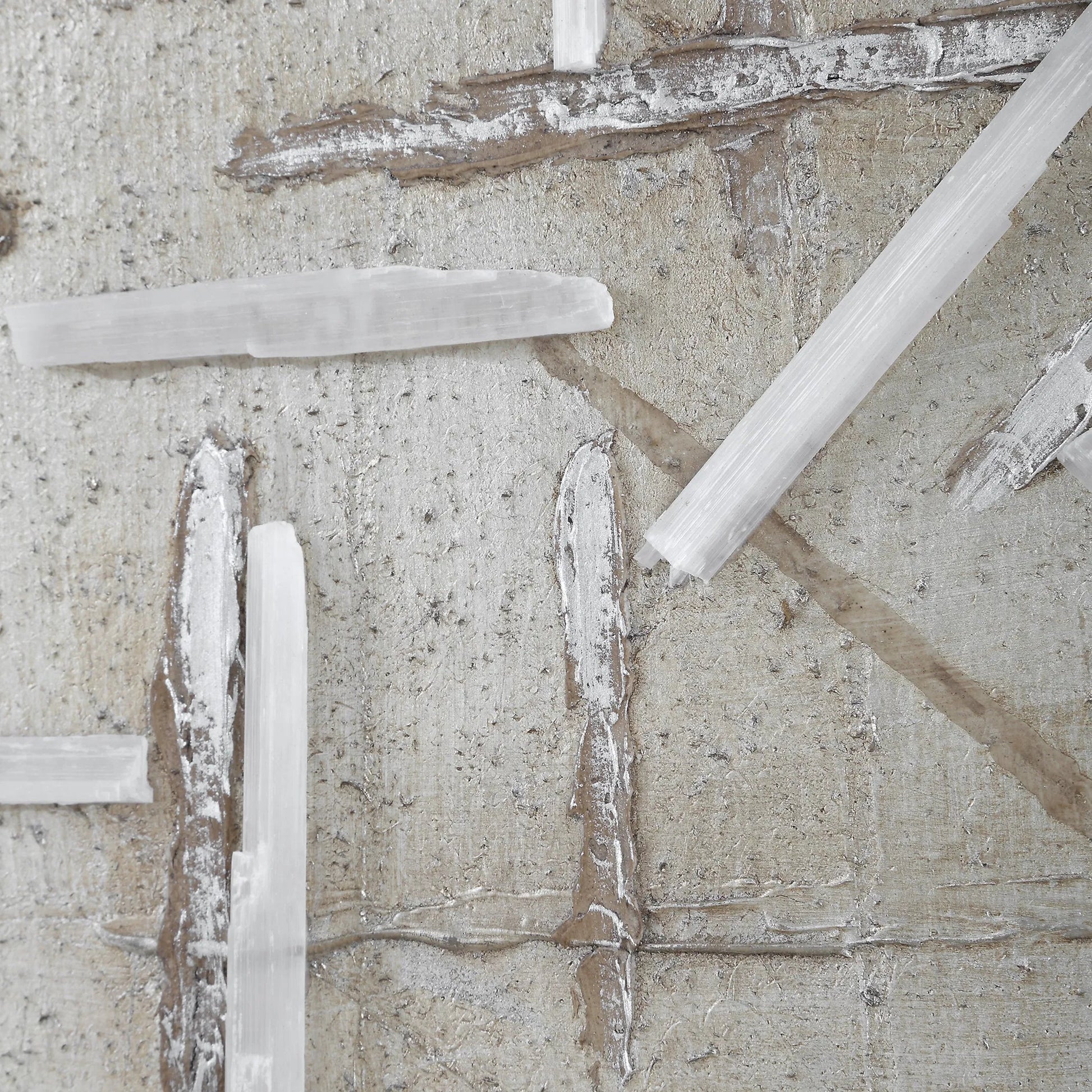 Unpredictable Hand Painted Canvases by Uttermost in champagne. Made from canvas, linen, gypsum, pine wood in a modern style.