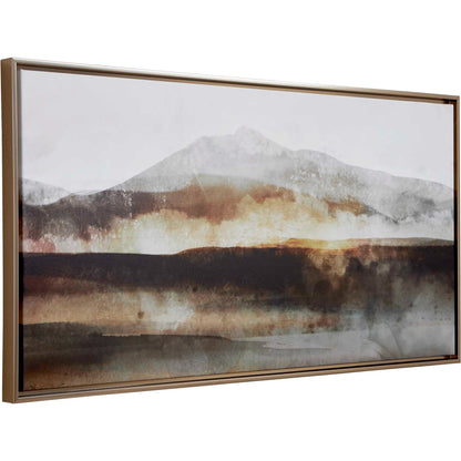 Splash of Land Framed Canvas by Uttermost in gold. Made from solid wood, canvas in a cottage & farmhouse style.