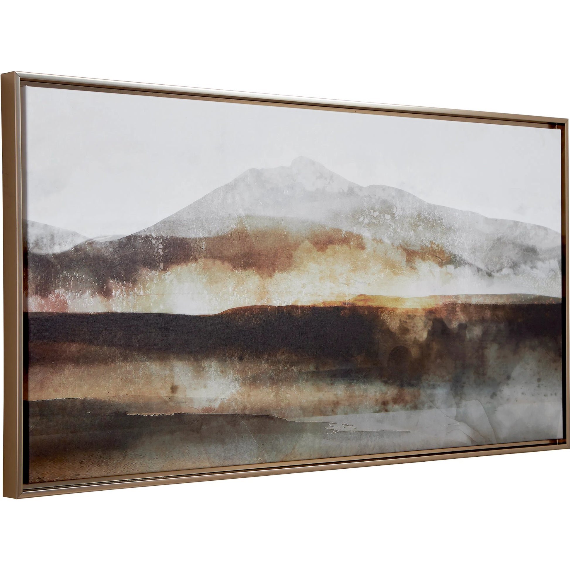 Splash of Land Framed Canvas by Uttermost in gold. Made from solid wood, canvas in a cottage & farmhouse style.