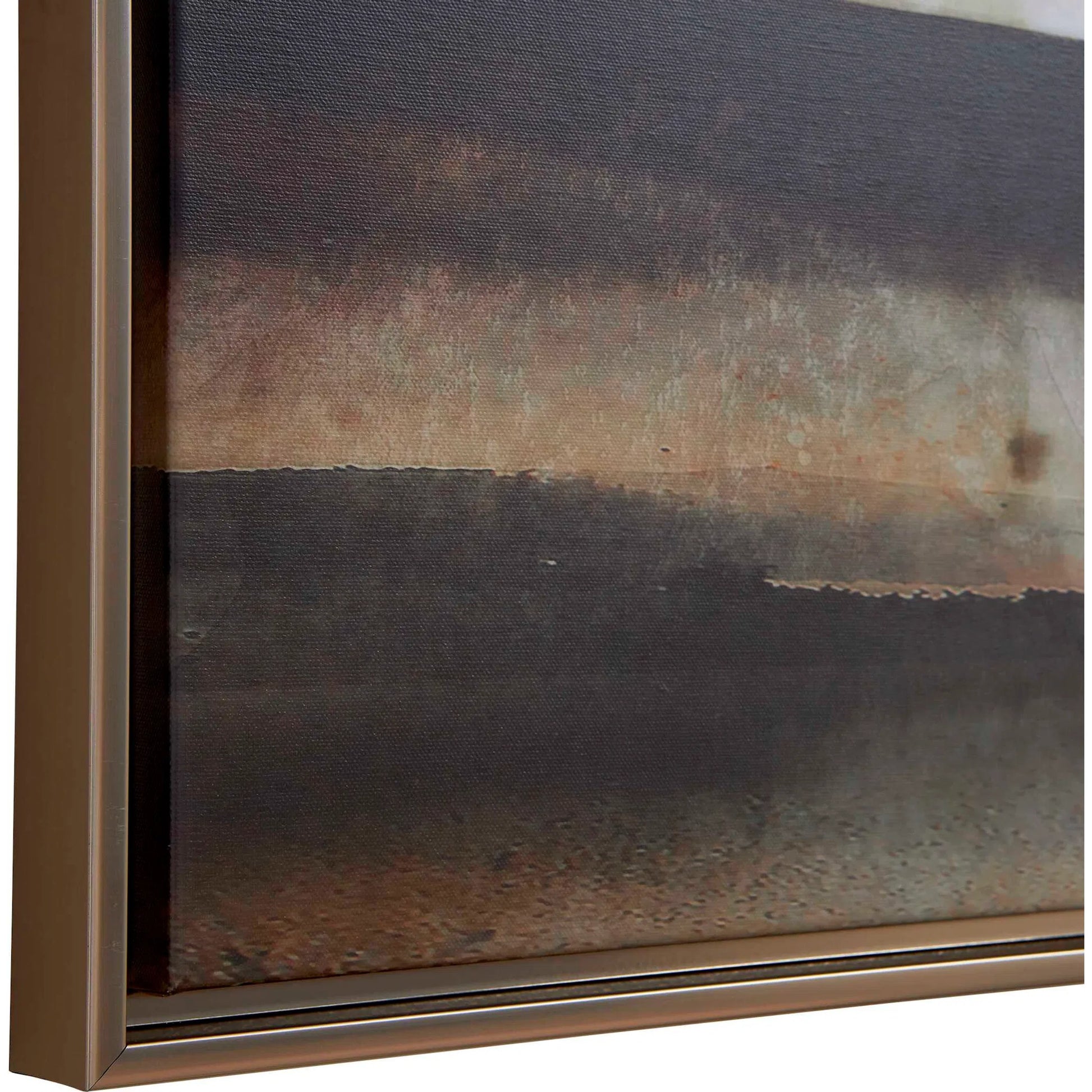 Splash of Land Framed Canvas by Uttermost in gold. Made from solid wood, canvas in a cottage & farmhouse style.