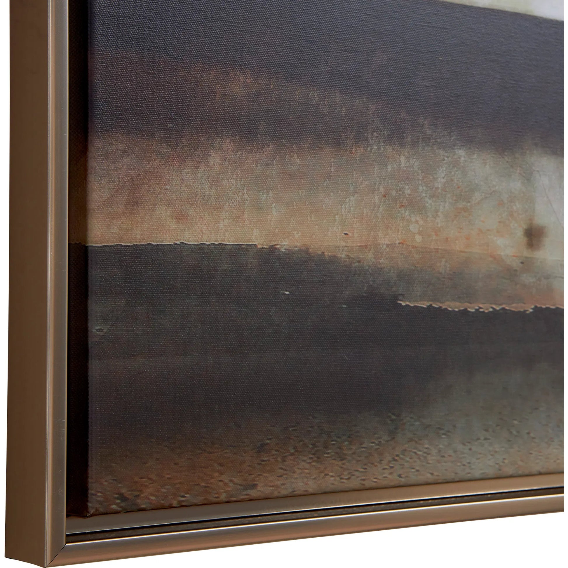 Splash of Land Framed Canvas by Uttermost in gold. Made from solid wood, canvas in a cottage & farmhouse style.