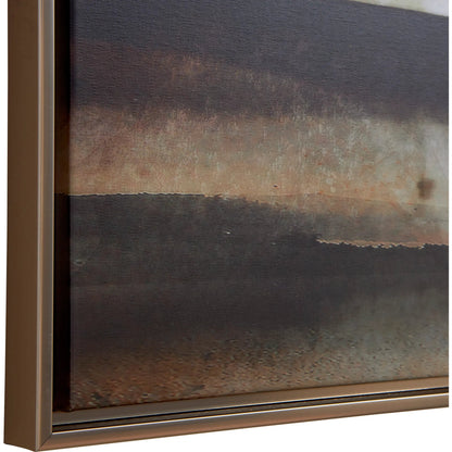 Splash of Land Framed Canvas by Uttermost in gold. Made from solid wood, canvas in a cottage & farmhouse style.