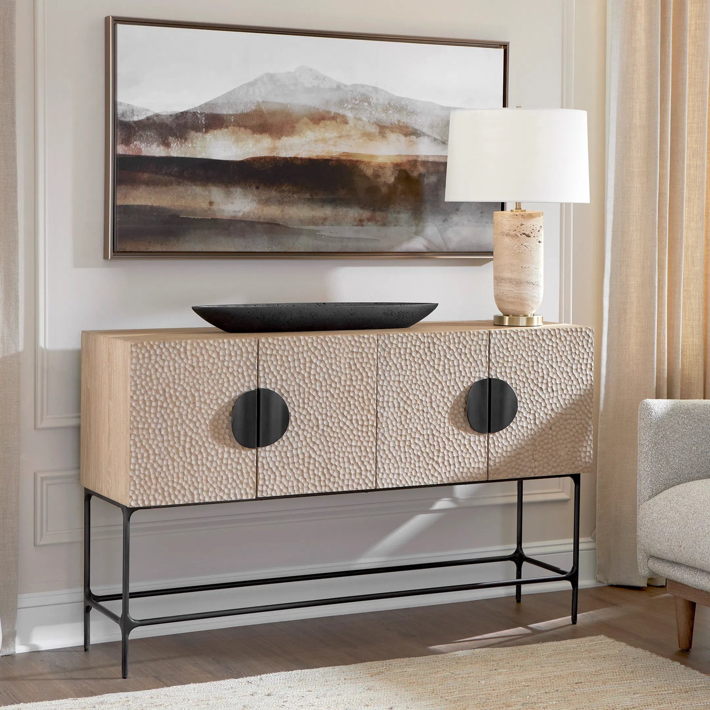 003 SI-2262488 | Lifestyle | Splash of Land Framed Canvas by Uttermost in gold. Made from solid wood, canvas in a cottage & farmhouse style.