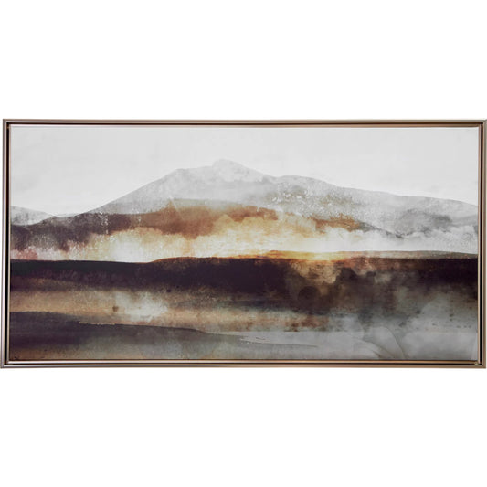 Splash of Land Framed Canvas by Uttermost in gold. Made from solid wood, canvas in a unique style.