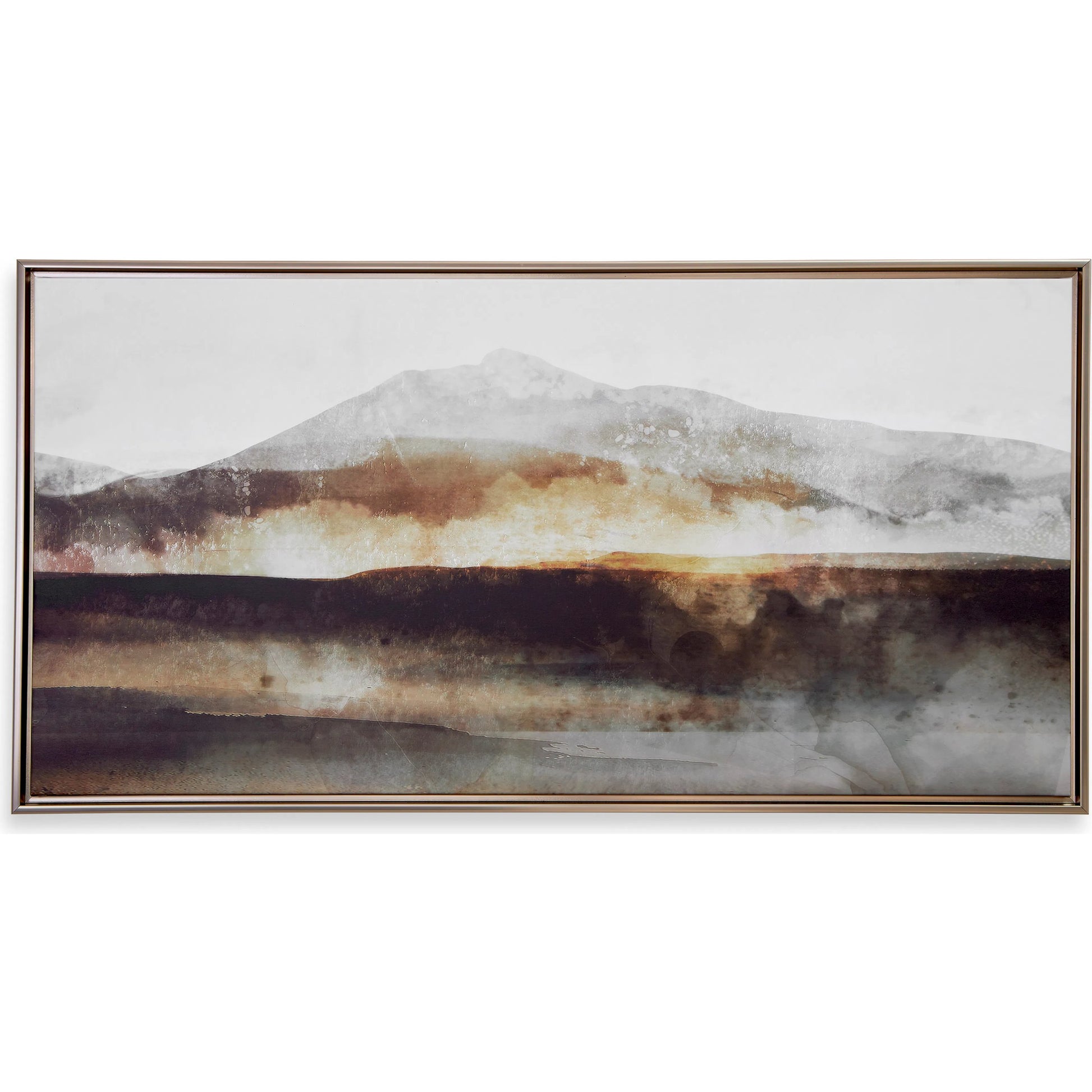 Splash of Land Framed Canvas by Uttermost in gold. Made from solid wood, canvas in a cottage & farmhouse style.