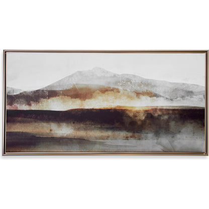 Splash of Land Framed Canvas by Uttermost in gold. Made from solid wood, canvas in a cottage & farmhouse style.