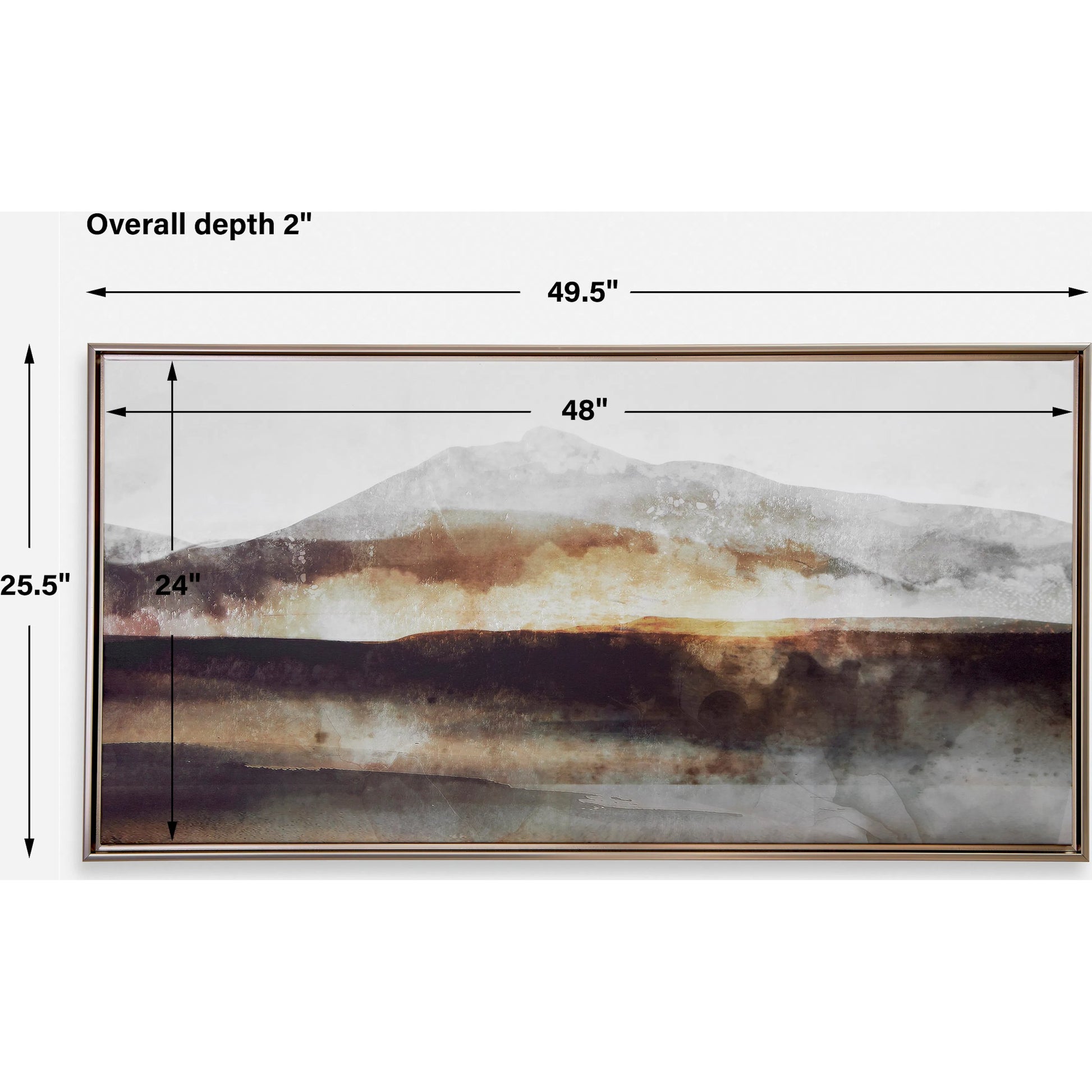 Splash of Land Framed Canvas by Uttermost in gold. Made from solid wood, canvas in a cottage & farmhouse style.