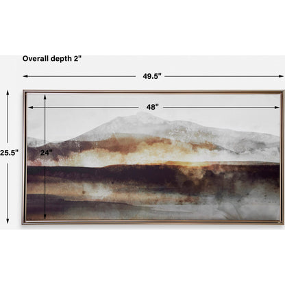 Splash of Land Framed Canvas by Uttermost in gold. Made from solid wood, canvas in a cottage & farmhouse style.