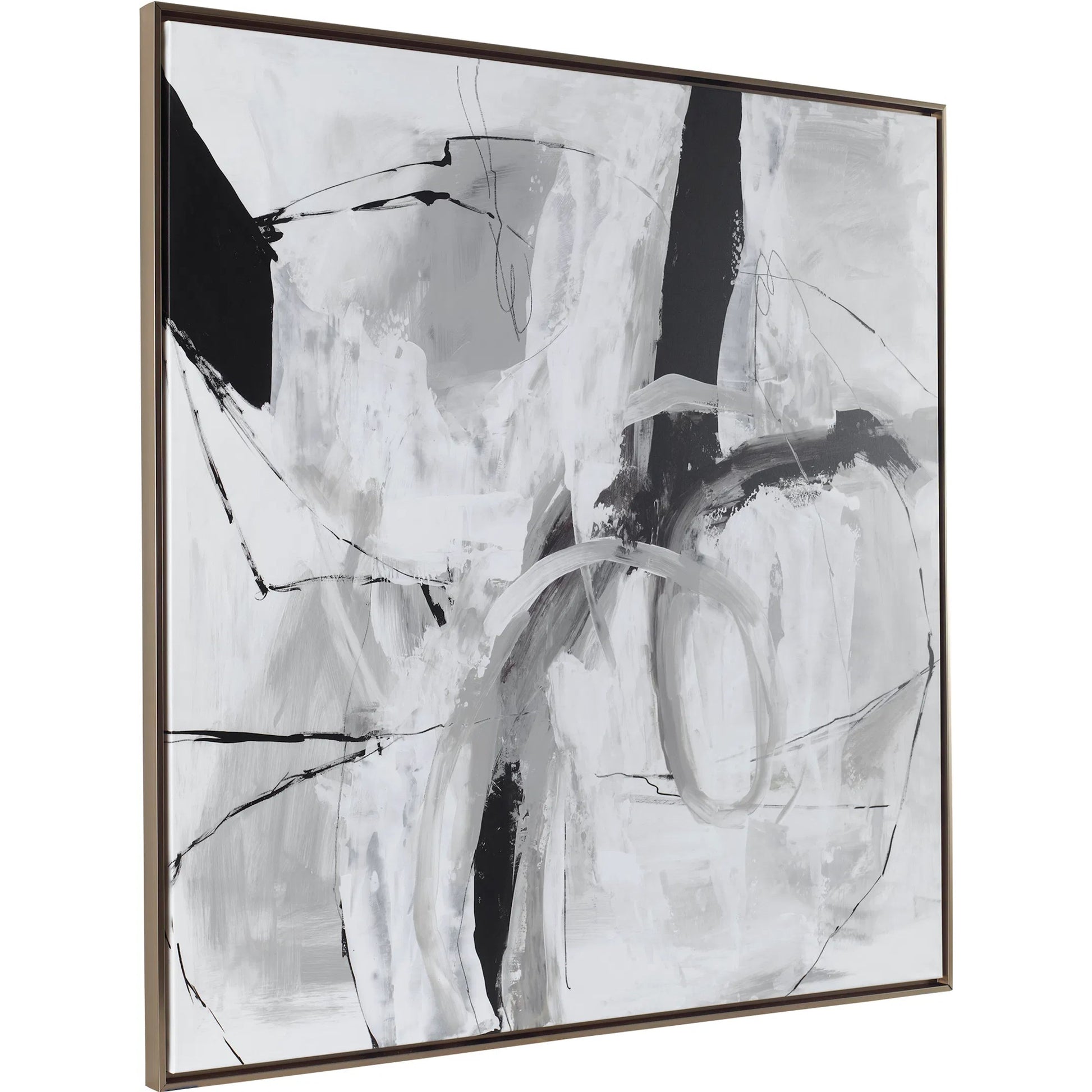 Looping Eternity Framed Abstract Art by Uttermost in bronze, gold. Made from solid wood, canvas in a modern style.