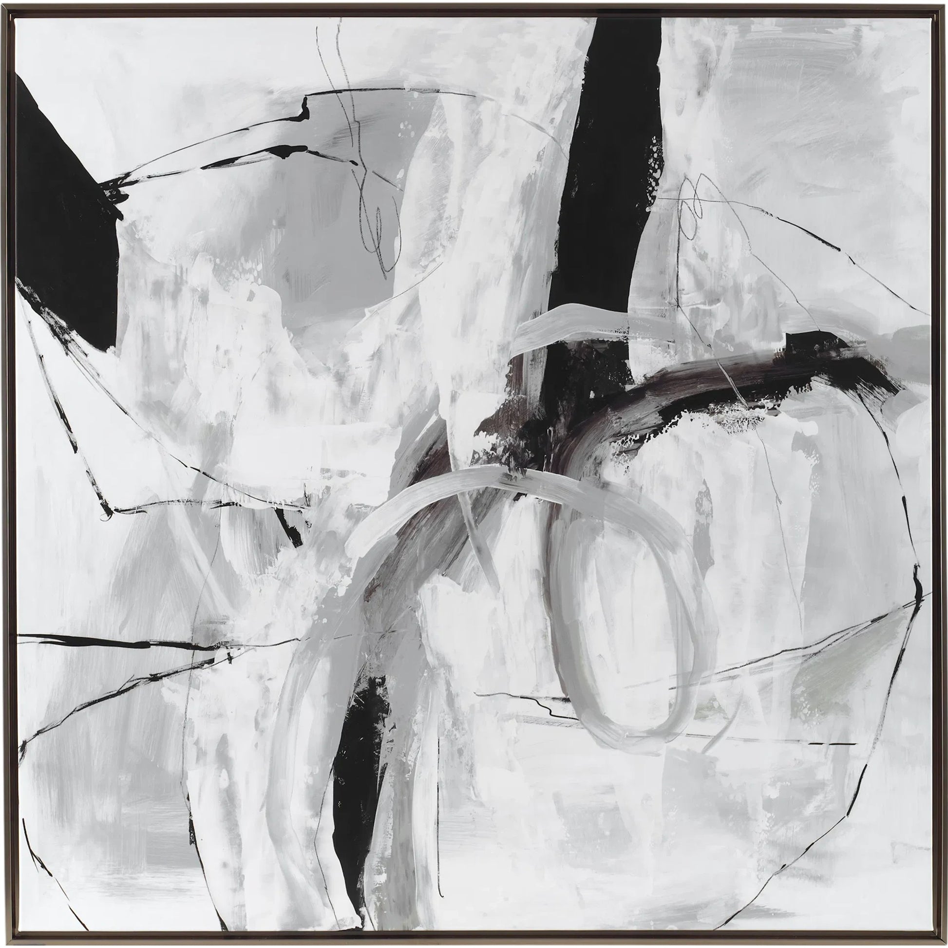 Looping Eternity Framed Abstract Art by Uttermost in bronze, gold. Made from solid wood, canvas in a modern style.