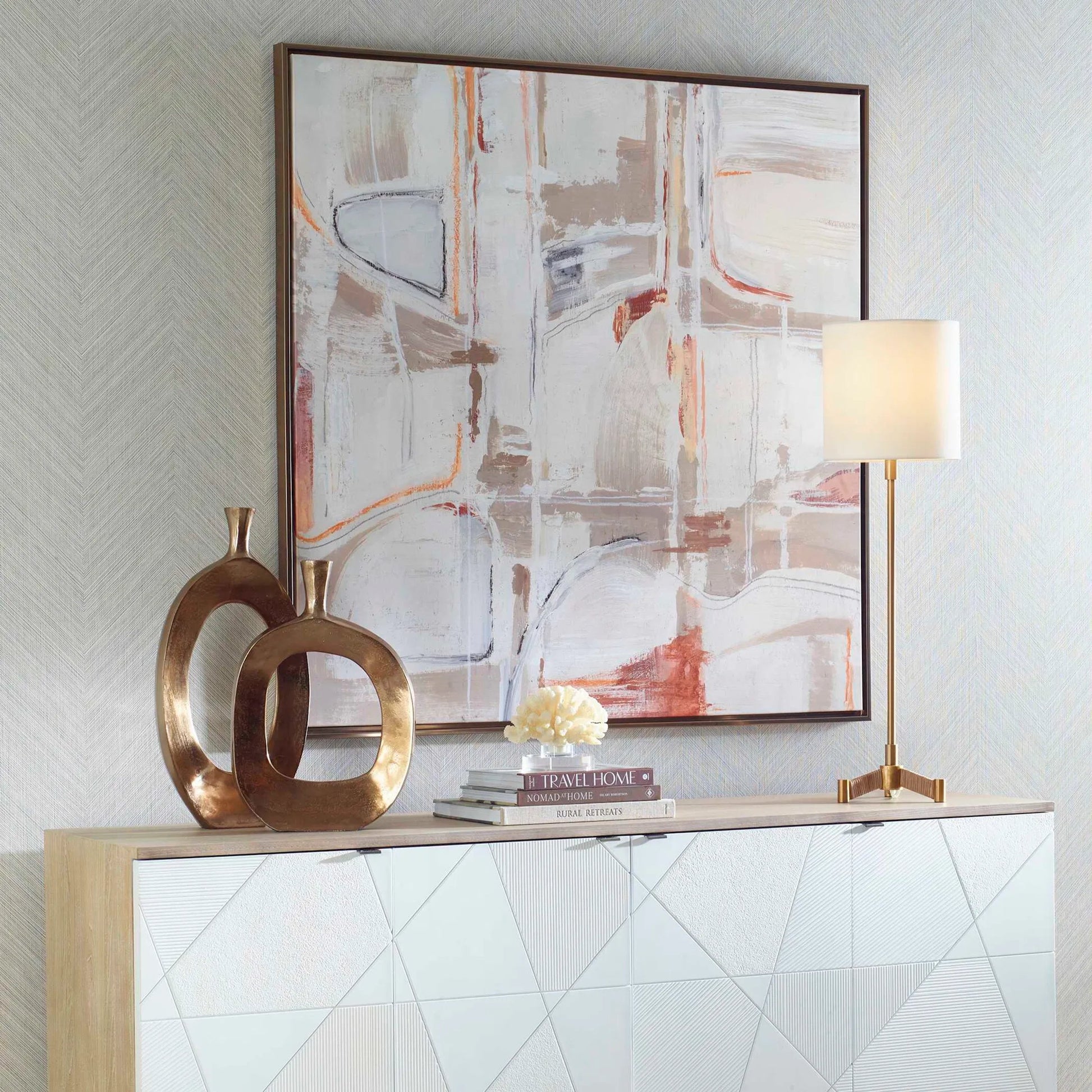 Neutral Nirvana Abstract Canvas Art by Uttermost. Made from solid wood, canvas in a unique style.